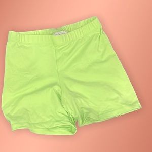 Saski workout training shorts neon green size small